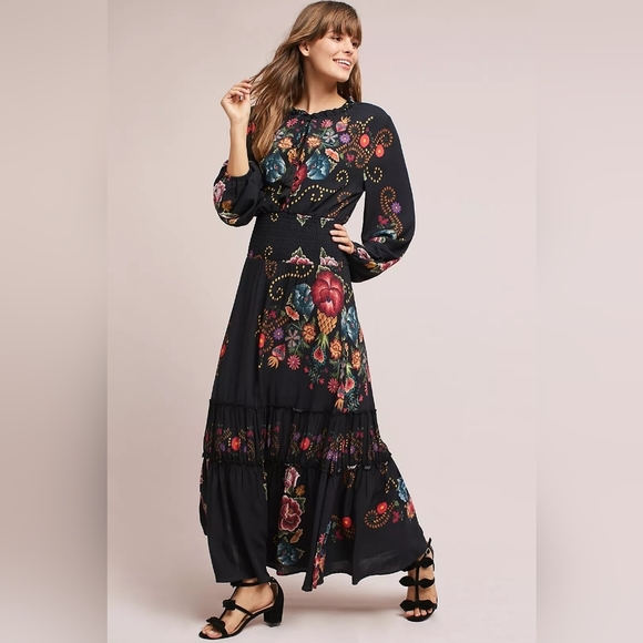 FARM Rio Dresses & Skirts - FARM Rio Black Floral Maxi Dress